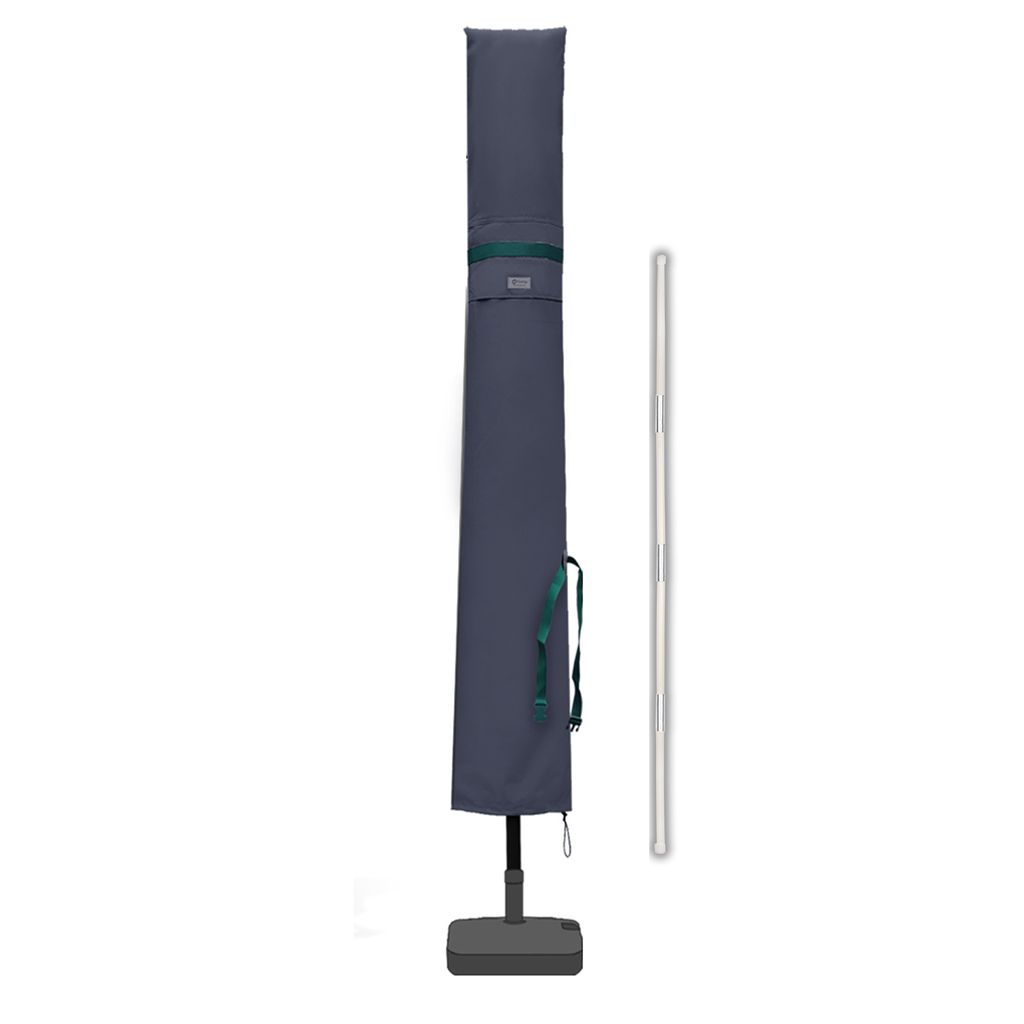 Sekey Sonnenschirm Schutzhülle für Ø 400 cm / 330 x 240 cm Gartenschirm mit Stab und Reißverschluss, Dunkelgrau