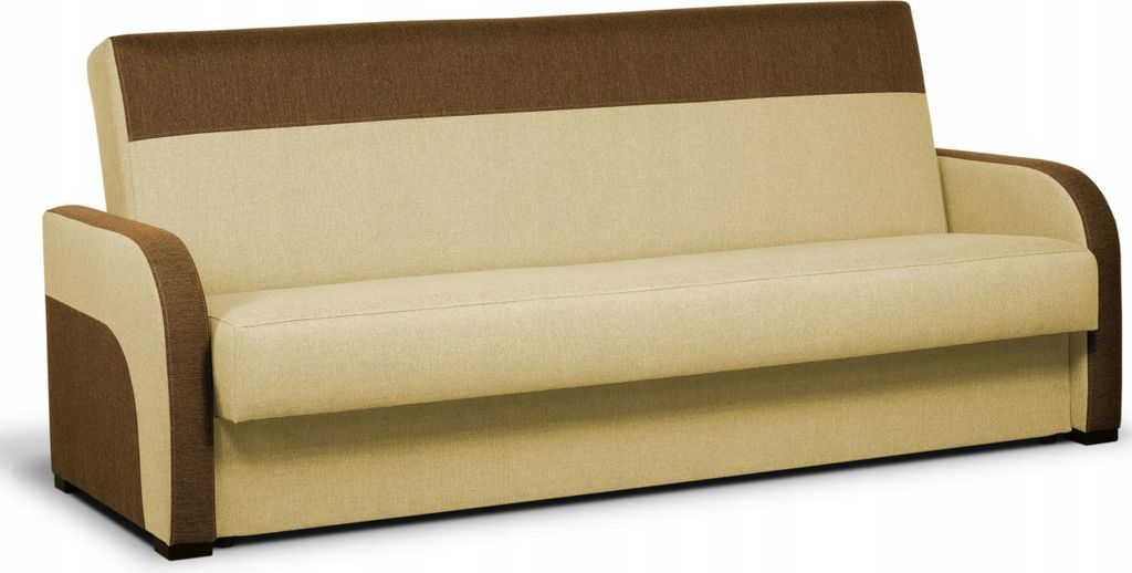 Schlafcouch - Sofa mit Bettkasten und Schlaffunktion - Beige - Bettcouch - Dreisitzer - Ausziehcouch - Bonellfedern - TEO