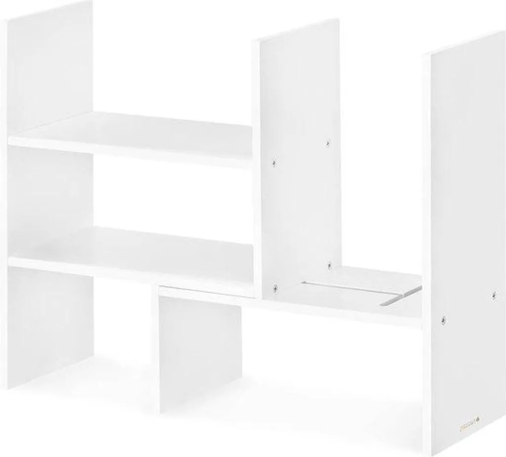 Rangement de bureau pour dossiers et fournitures en bambou et blanc