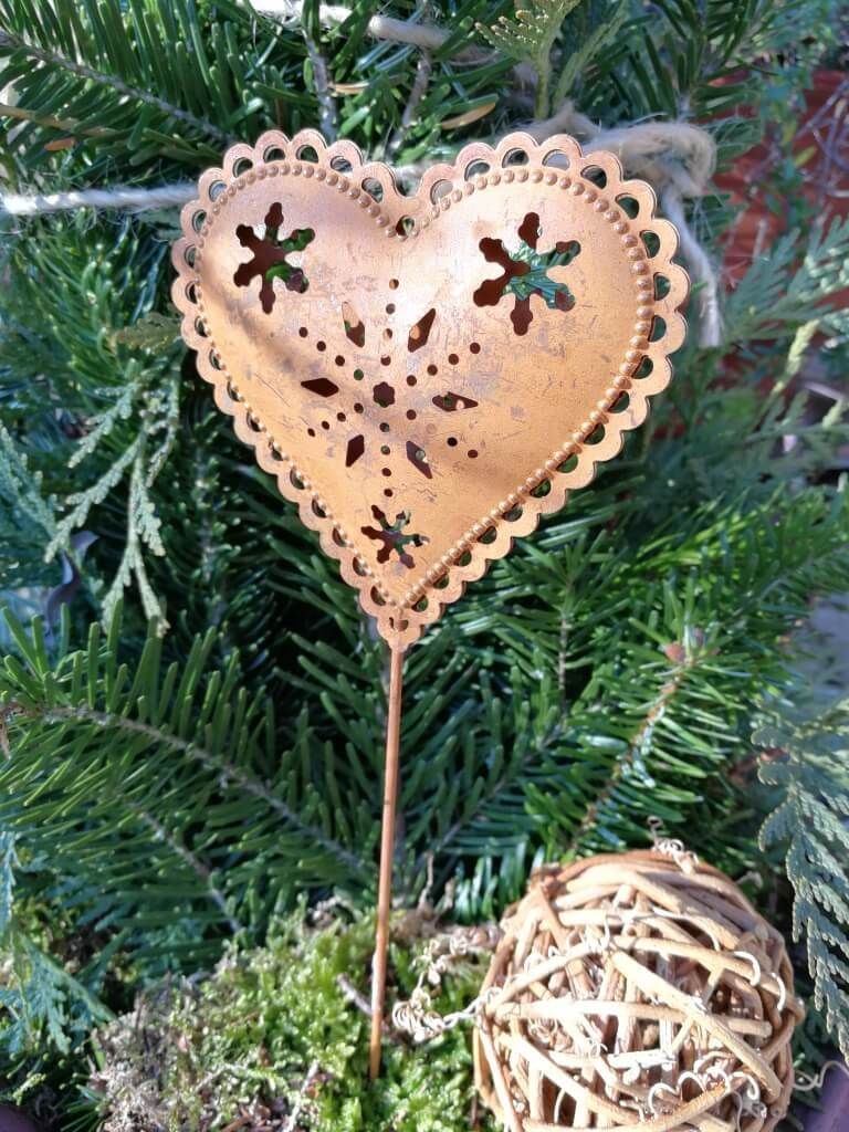 Edelrost Topfstecker Herz 3D