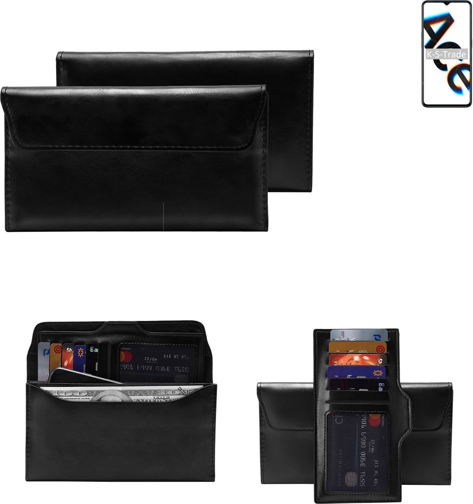 K-S-Trade Handy Hülle kompatibel mit Oppo Reno Ace Schutz Hülle Tasche Schutz Case Handytasche Kunstleder schwarz, 1x