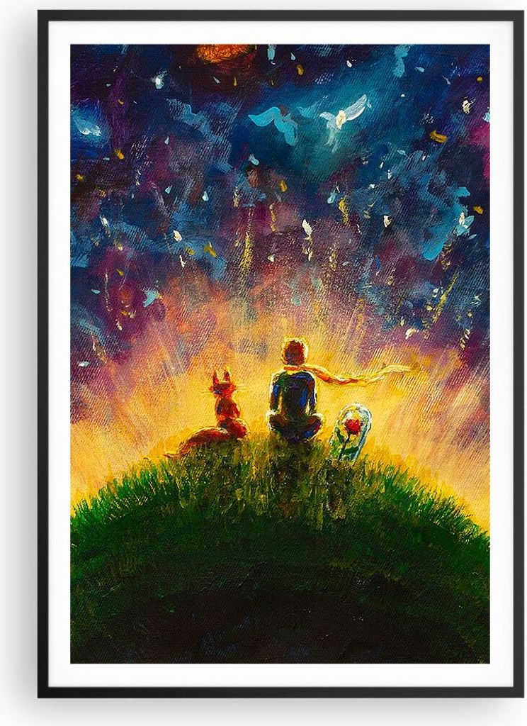 Gerahmtes Poster - Schwarzer Rahmen - Mann Natur - 70x100 cm - Wand Bild - Wanddeko - Wandbilder - Kunstposter - Wandposter - Bilderrahmen - Bilder...