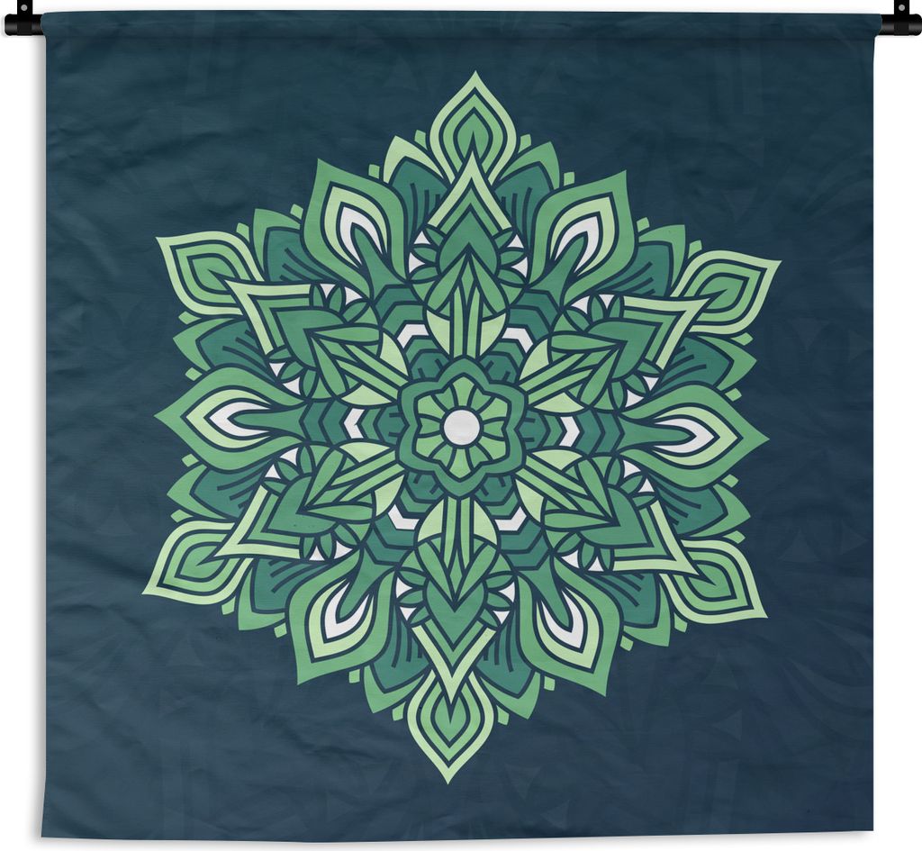 MuchoWow Wandteppich Wandbehang Mandala abstrakt grün 150x150 cm Tapisserie Dekoration Wandtuch - Wohnaccessoires - Modernes