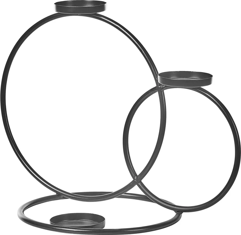 Porte-bougie noir pour décoration intérieure salon et table de dîner