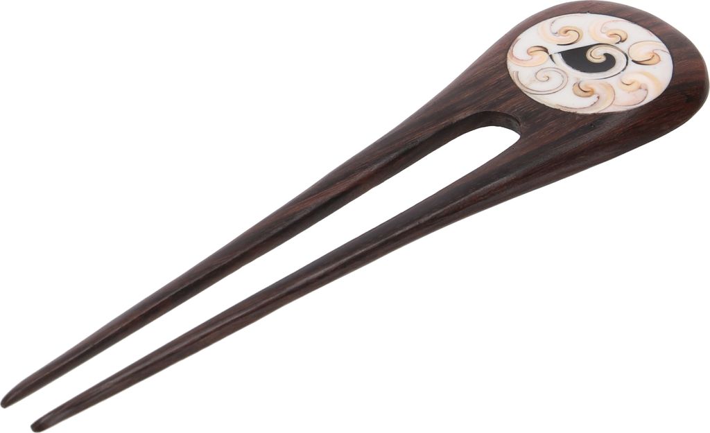 Ethno Holz Haarspange, Haarnadel - Modell 32, Braun, Haarspangen, Haarschmuck