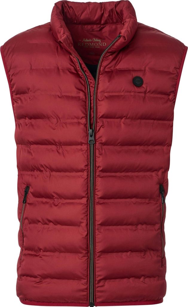 REDMOND Casual Herren Steppweste Stehkragen Polyester Rot 3XL