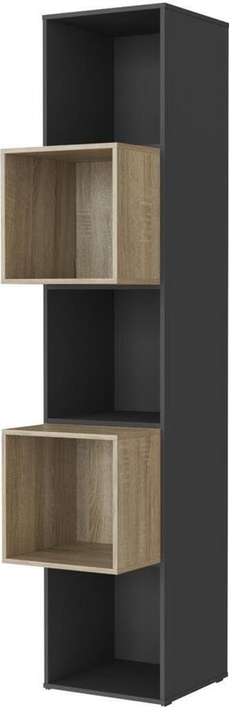 SMARTBett Standregal, Würfelregal für Wohnzimmer, Kinderzimmer, Schlafzimmer und Büro | Regal Anthrazit + 2 Würfel Eiche Sonoma