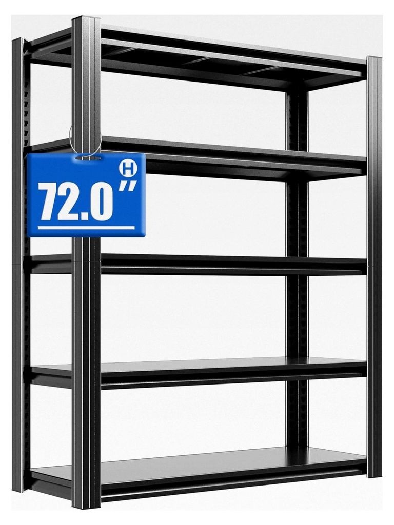 Schwerlastregal, 5 Etagen, Lagerregal aus Metall, Maße 40 x 90 x 183 cm, belastbar bis 1000 kg, Regal für Garage und Abstellraum, Steckregal, Wer...