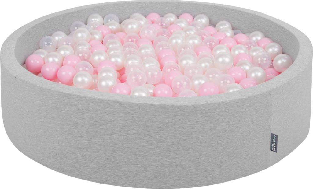 KiddyMoon Bällebad 120x30cm 300 Bälle ∅7cm Rund Bällepool Mit Bunten Bällen Für Babys Und Kinder