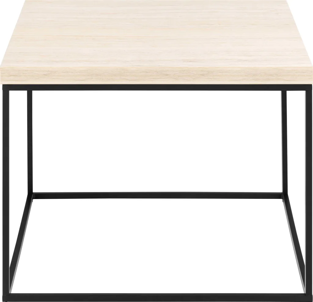 Table Basse Barossa Beige 60cm : Plateau Résistant et Pieds en Bois Clair