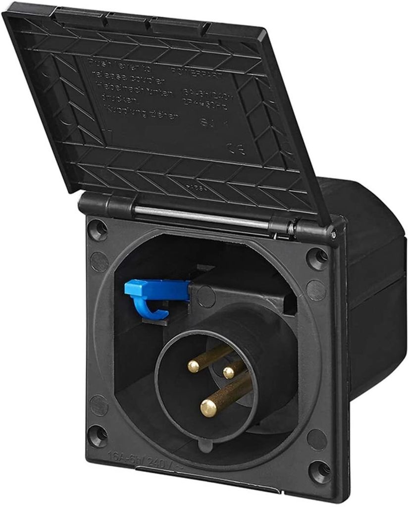 CEE-Einspeisestecker Einbau eckig schwarz Zdjęcie produktu 