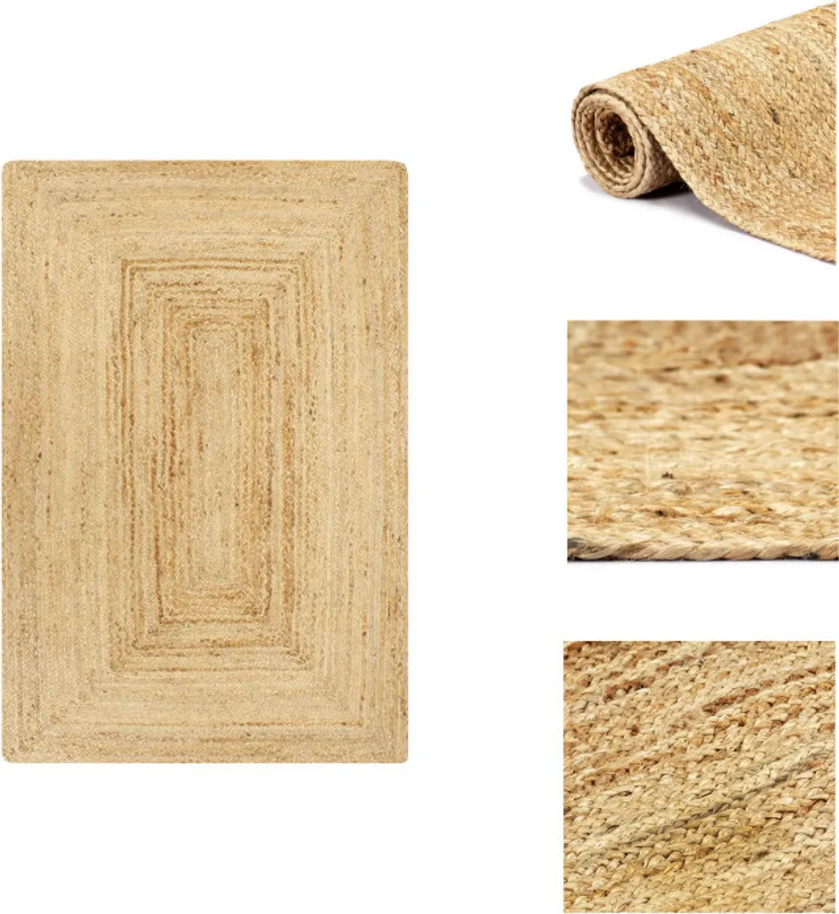 Tapis en jute naturelle vidaXL 120x180 cm anti-poussière durable