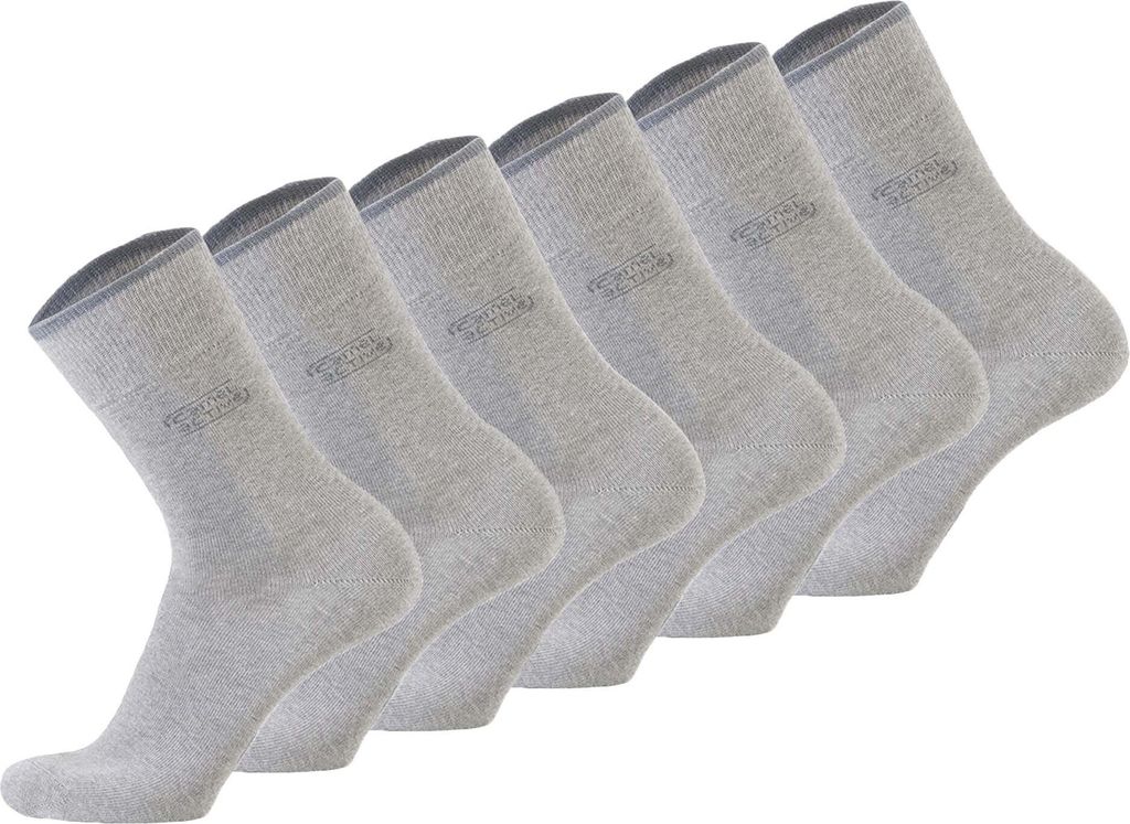camel active Herren Socken, 6er Pack - Basic Socken, Baumwolle Grau meliert 43-46