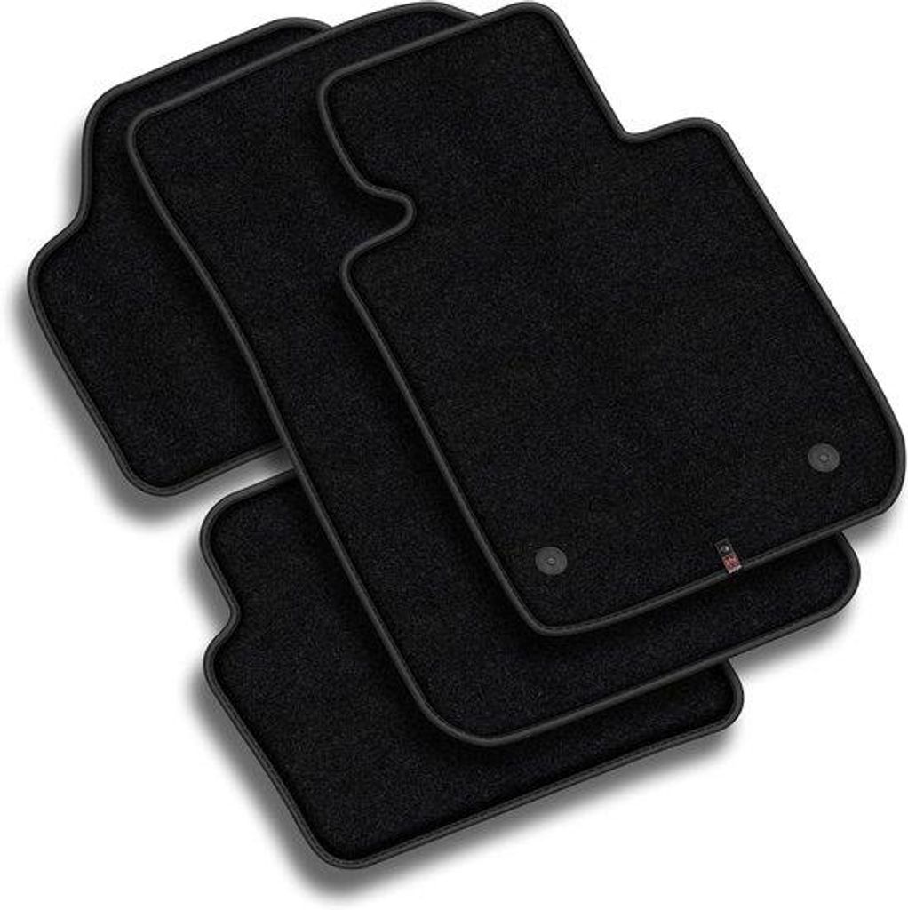 Velours Auto-Matten - 1 cm dick - Schwarz - für Auto-Innenausstattung