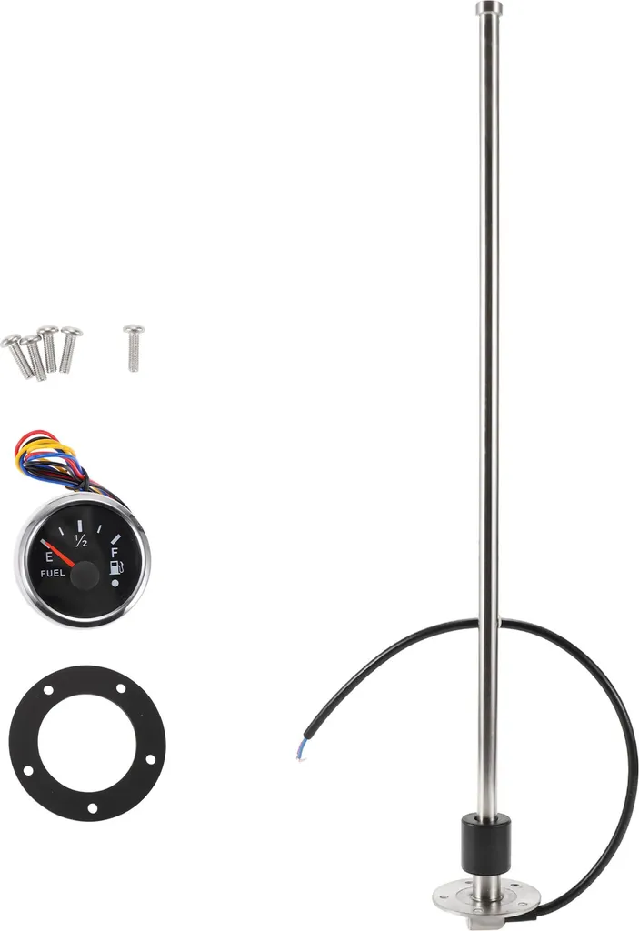 Unité d'Envoi Carburant 24,02 Pouces Inox et Noir 0-190 Ohm pour Bateau