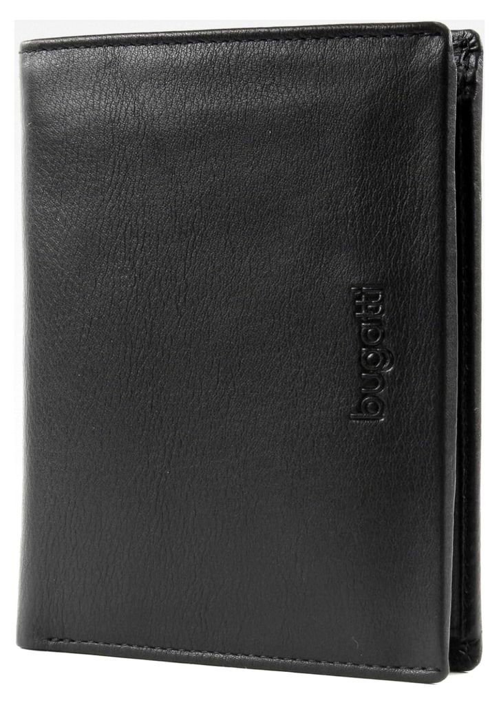 Herren Geldbörse aus Leder 12 Kartenfächer – Hochformat Schwarz – Geldbeutel Brieftasche für Männer