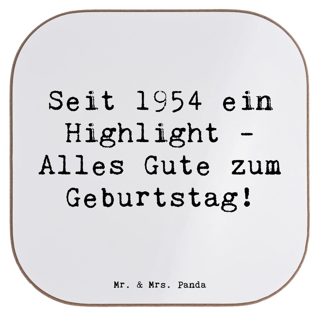Mr. & Mrs. Panda Untersetzer für Gläser Spruch 1954 Geburtstag - Weiß - Geschenk, Happy Birthday, Holzuntersetzer, Alter, gläseruntersetzer, no...
