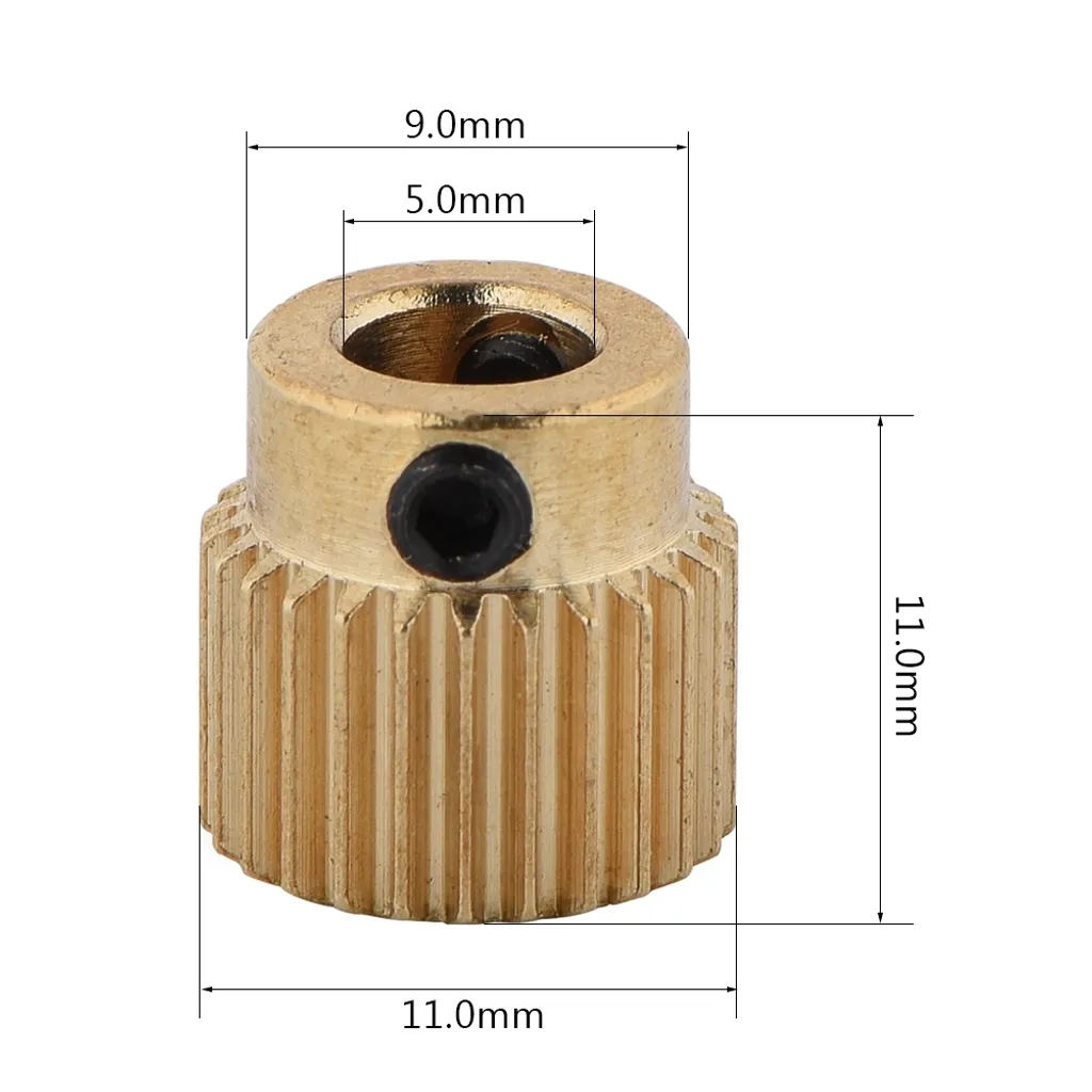 Roue dentée extrusion laiton anti sous-extrusion MK8 MK7 - Pack 10