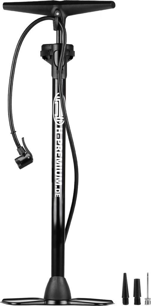 HEYNER 216300 Hand Luftpumpe mit Manometer Black Edition