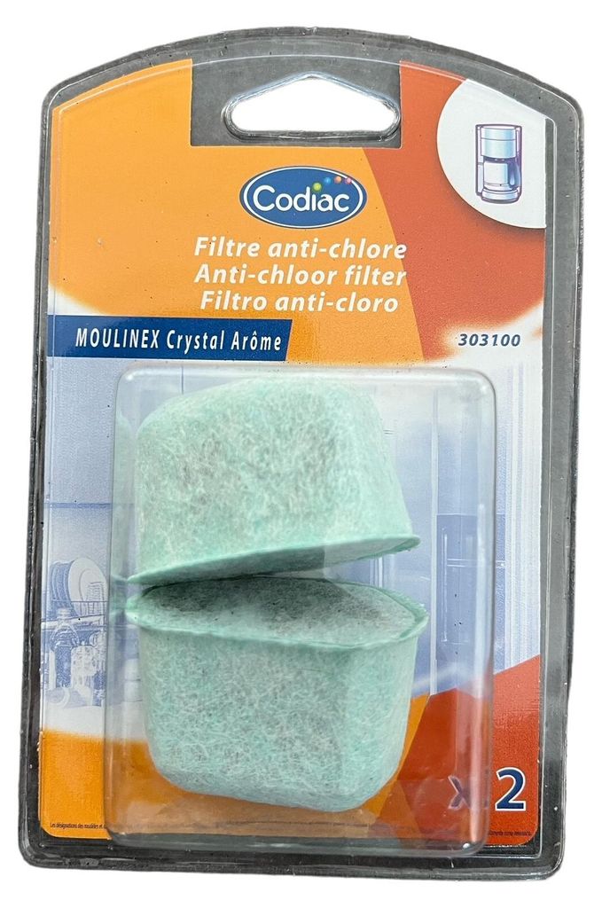 2 Codiac Wasserfilter kompatibel zu Moulinex Crystal Arome YX103601, AW-6401