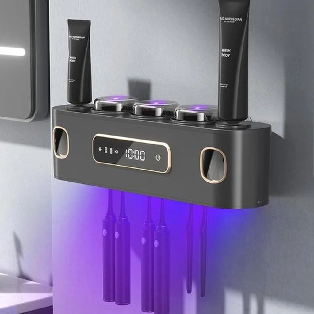 Porte-brosse à dents désinfectant UV multifonction pour toute la famille