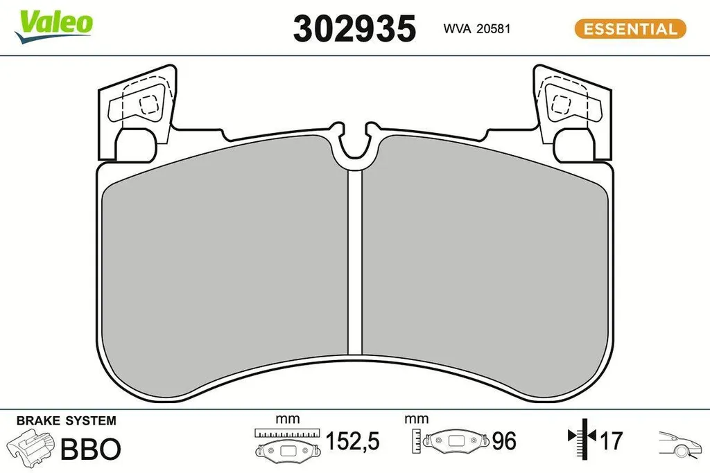 Jeu de plaquettes de frein avant VALEO 302935 pour Range Rover Sport L494