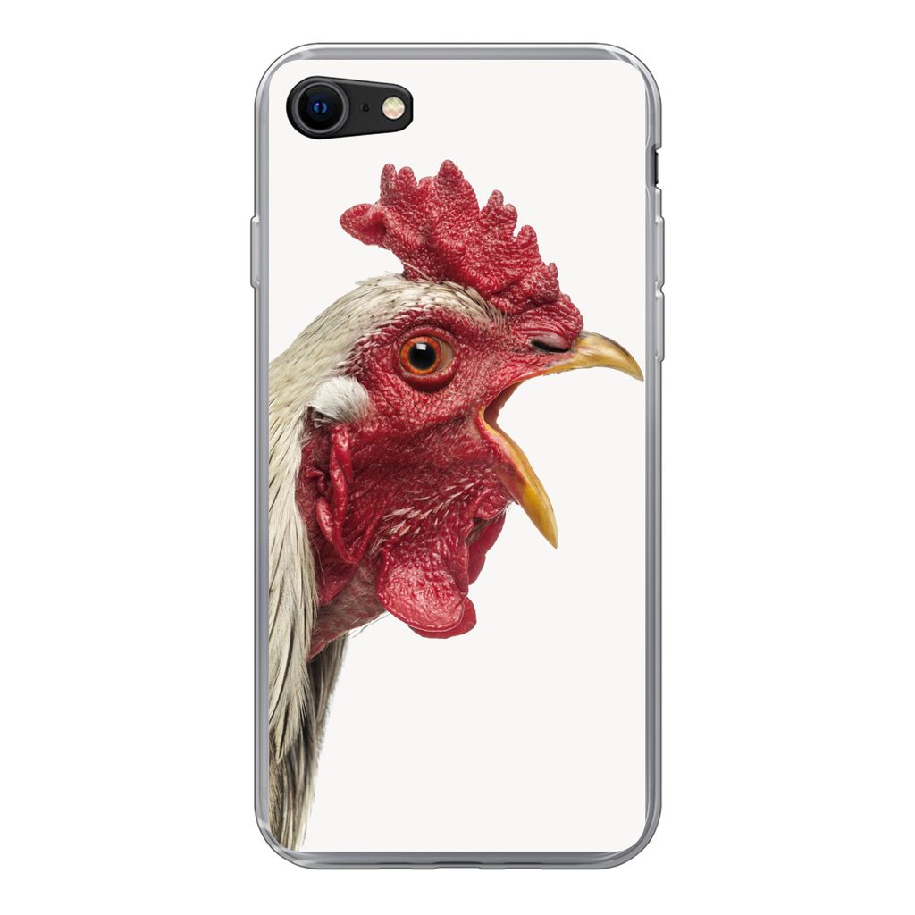 MuchoWow Handyhülle Schutzhülle Hülle für iPhone 7 Hahn - Tiere - Bauernhoftiere - Jungen - Kinder - Mädchen Silikon Softcase Handy Hülle -...
