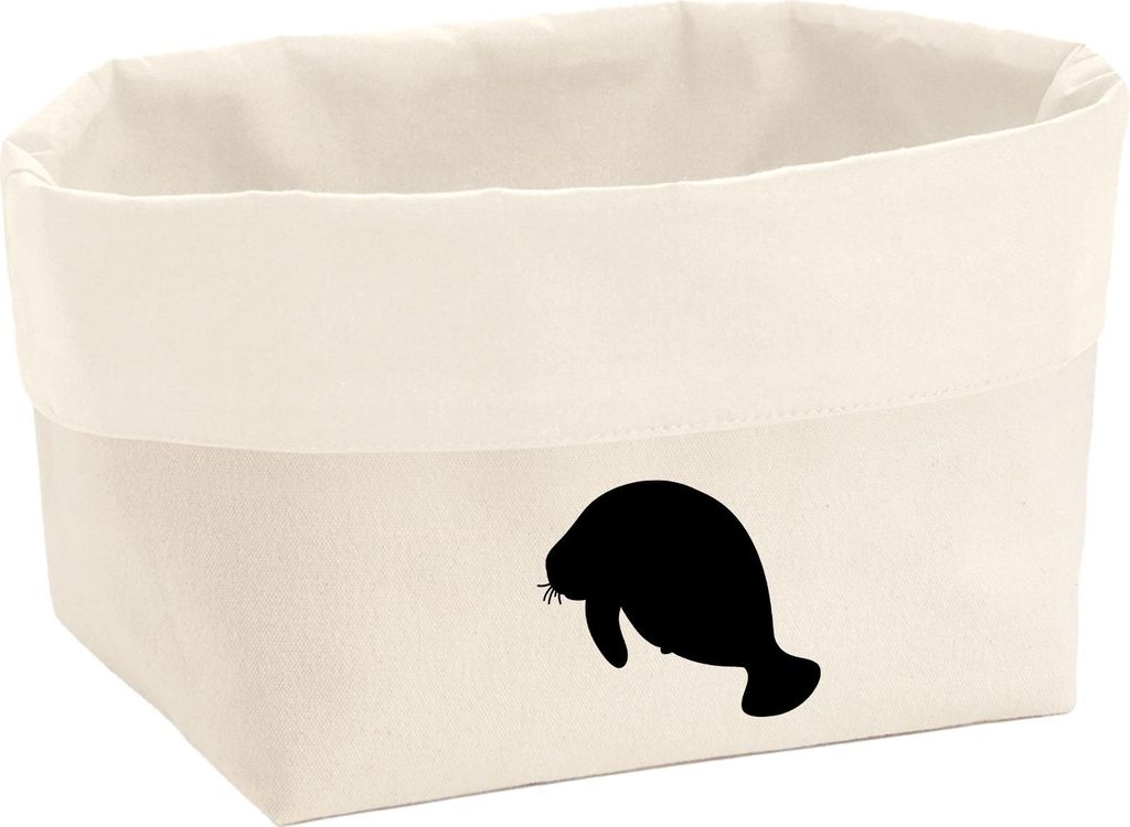 Huuraa Organizer Seekuh Silhouette 3 Liter Medium Canvas Baumwolle Utensilo Geschenkidee