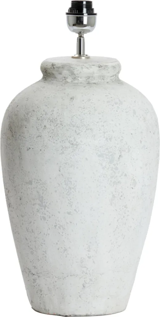 Pied de Lampe Vesuvius Gris Clair 55 cm en Céramique Haute Qualité