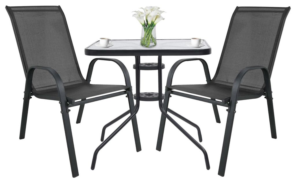 VALORA ISLAND Gartentisch-Set mit 2 SOFIA Stühlen - Grau x2 Produktbild 