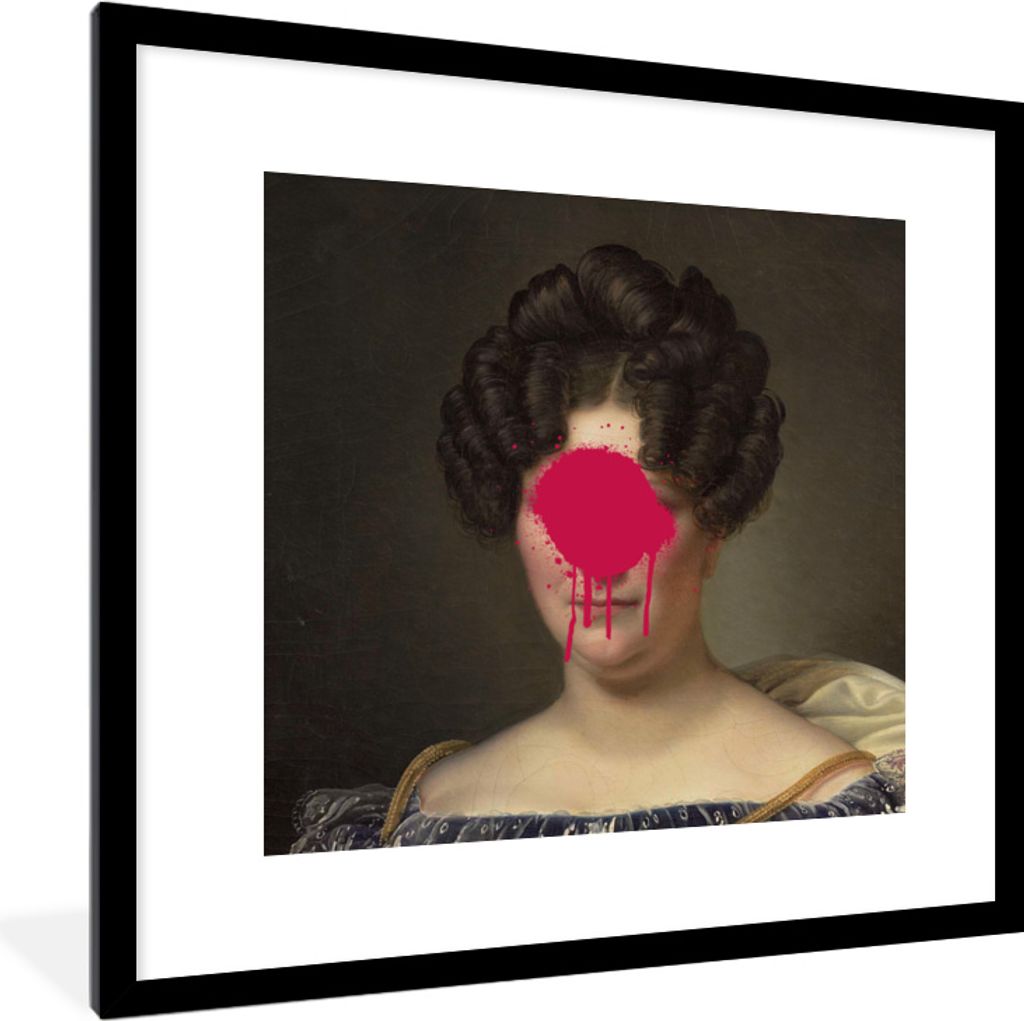 MuchoWow MuchoWow Gerahmtes Poster Johanna Henriette Engelen - Dubois Drahonet - Gemälde 40x40 cm - Poster mit zchwarzem Bilderrahmen - Poster...