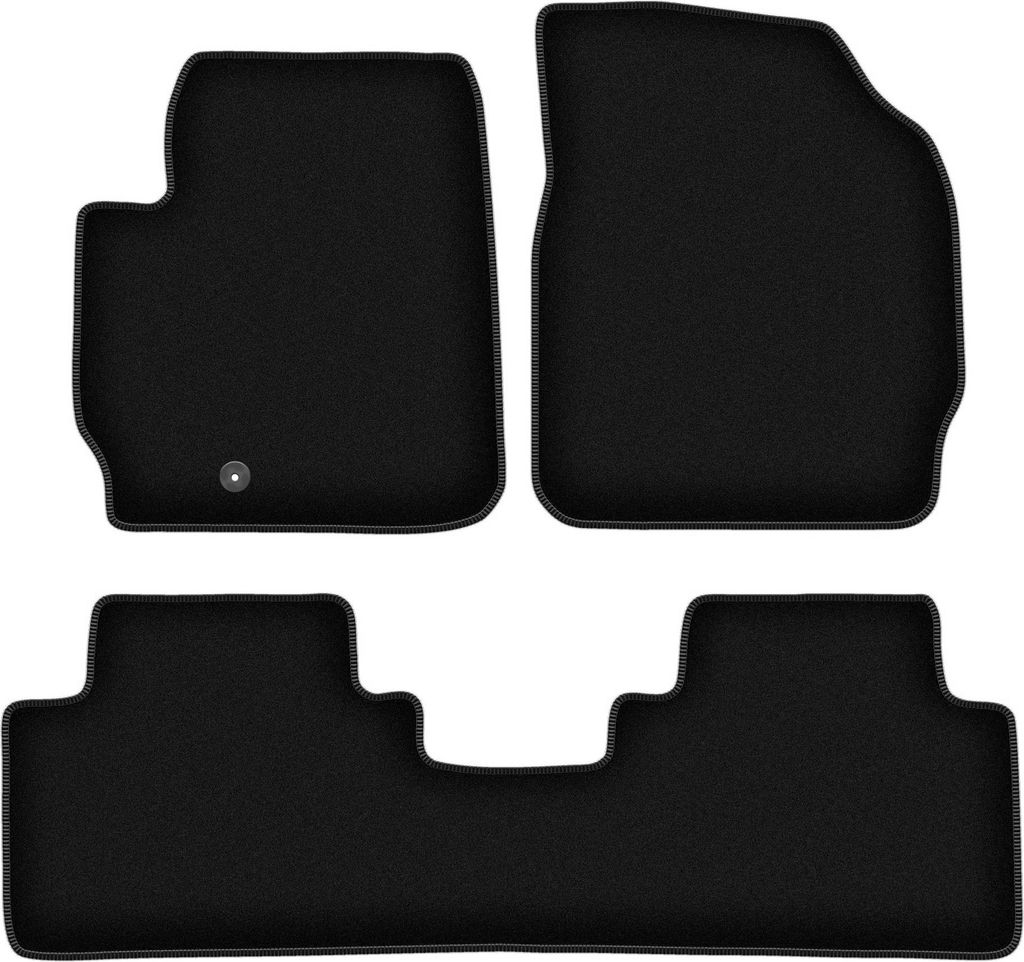 Wielganizator Velours-Autoteppiche – passend für Ford Maverick MK2 (SUV, Bj. 2004-2007) – schwarz, passgenau, mit Befestigungen set 3 Stk.