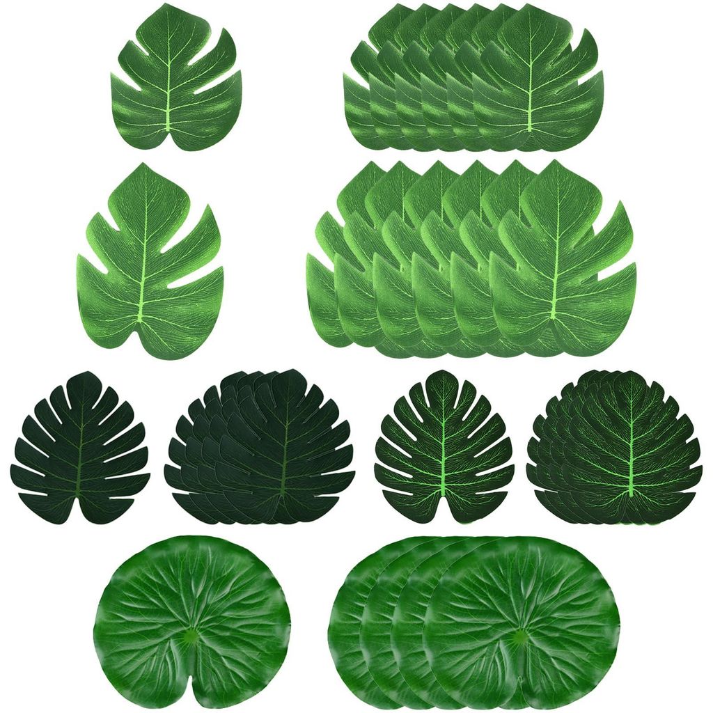 Künstliche Palmenblattdekorationen, Monstera-Dekorationen, Monstera-Blätter, drei Arten von künstlichen Palmenblättern, Hawaii-Dekorationen, Ds...