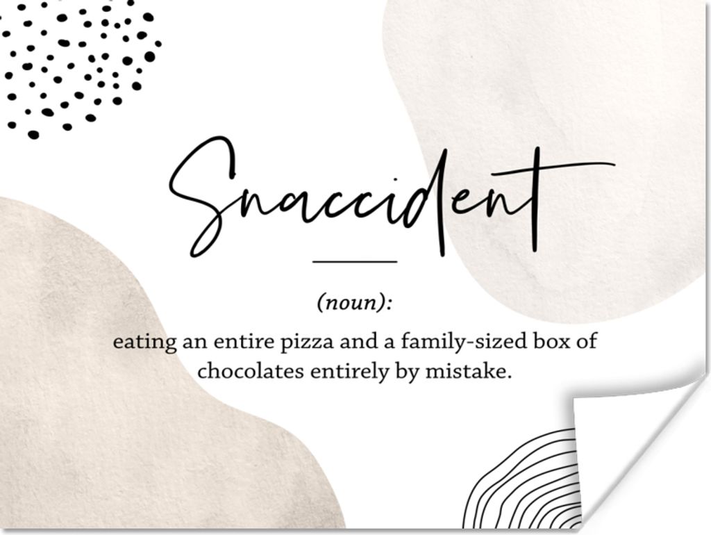 MuchoWow Poster Sprichwörter - Snaccident - Zitate - Wörterbuch - Snaccident Definition 120x90 cm - Wandbild