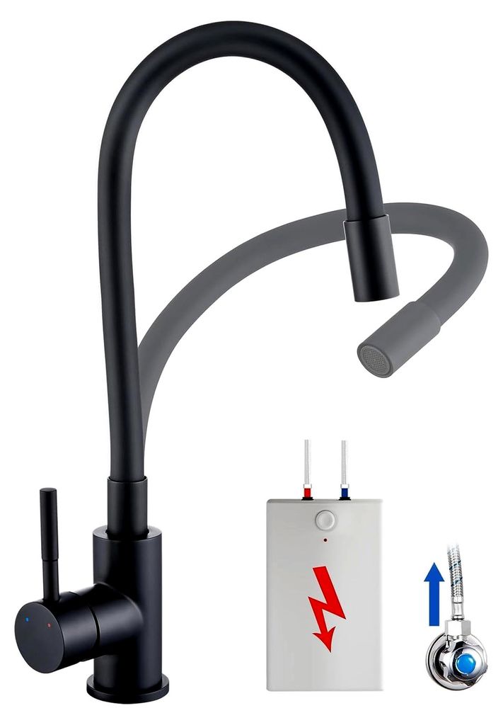 Niederdruckarmatur für die Küche mit 360° drehbarem und flexiblem Auslauf