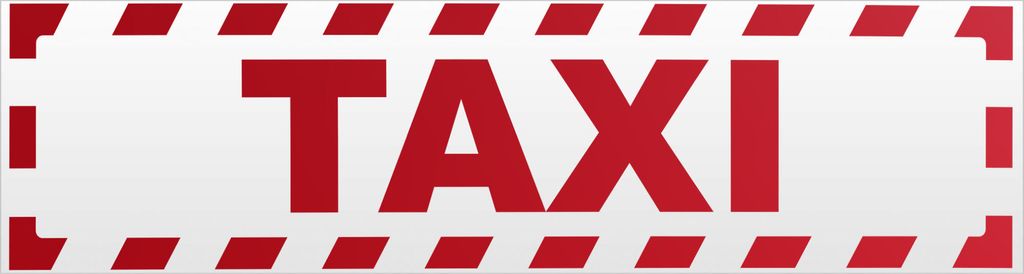 Kiwistar Taxi gestreift Magnetschild Schild magnetisch - 30cm Rot - reflektierend - Magnetfolie für Auto PKW Kfz