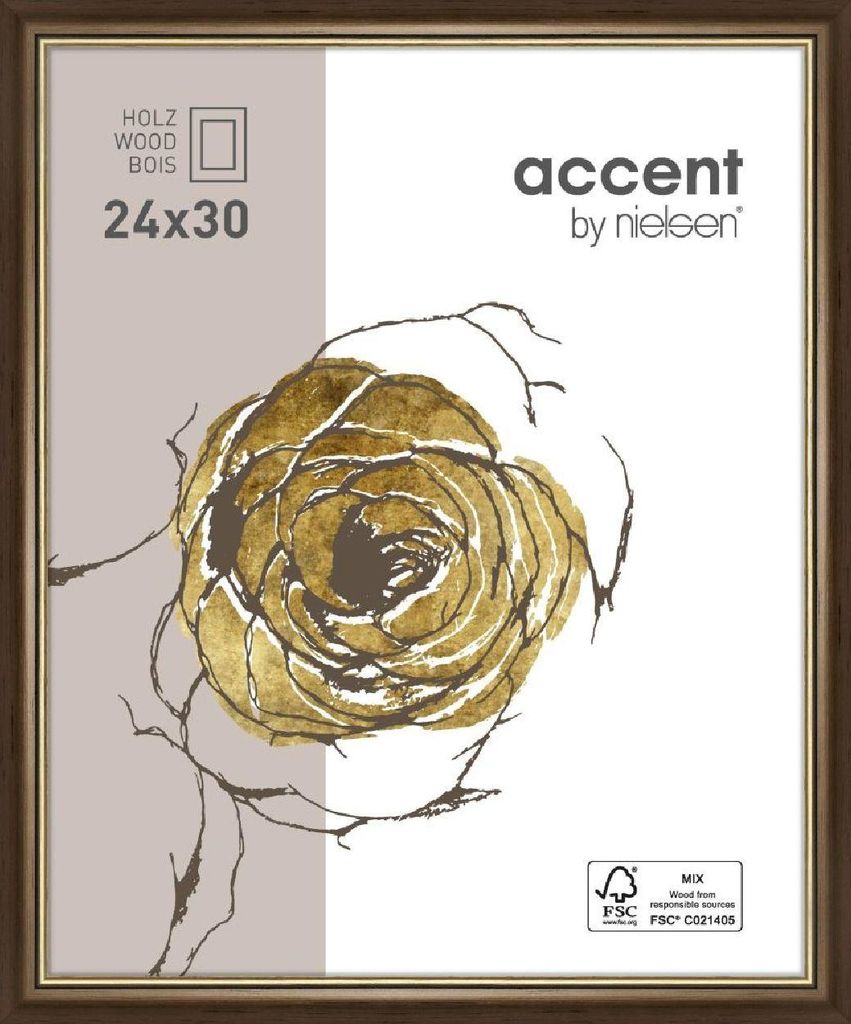 Cornice in legno marrone scuro-oro per foto, marca Nielsen Immagine del prodotto 