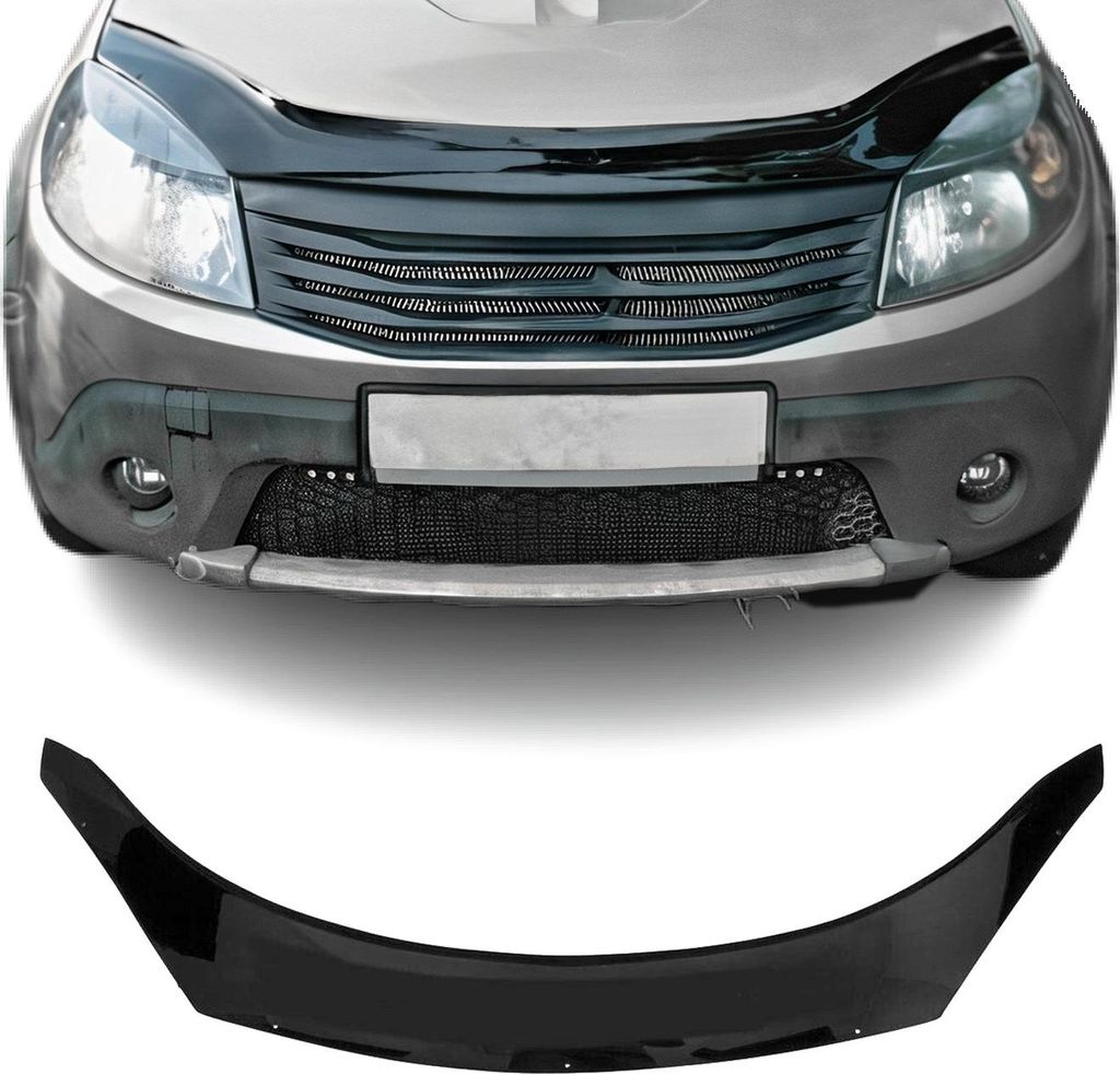 Motorhaube Deflektor Insekten Steinschlagschutz für Dacia Sandero 2008-12 Dunkel