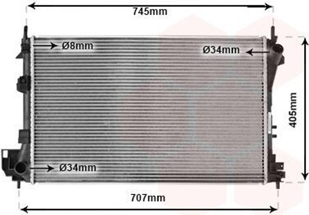 VAN WEZEL 37002340 Kühler Wasserkühler Motorkühler für OPEL Vectra C Caravan (Z02) Vectra C Limousine (Z02) Signum CC (Z03) Vectra C CC (Z02) f...