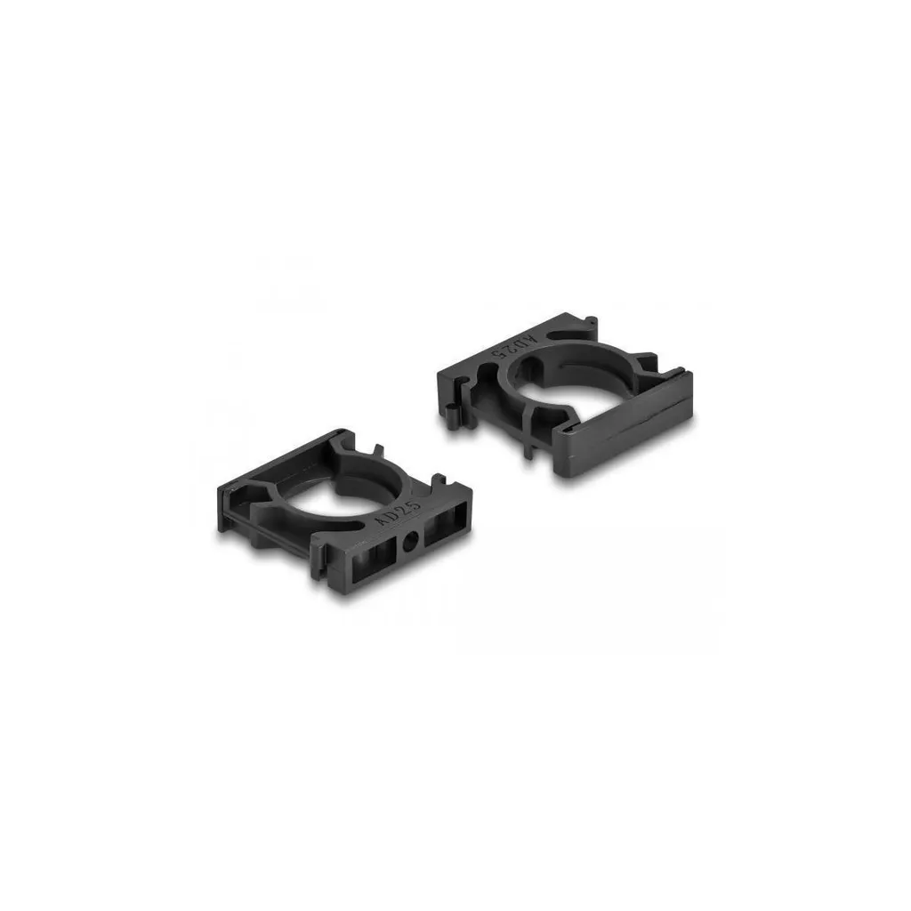 4 clips noirs Delock 25mm pour gaine : gestion câble durable