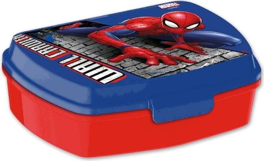 Spiderman Lunchbox fr Kinder, 20 cm, Kunststoff, wiederverwendbar, lebensmittelecht, Snackbox fr Schule und Reisen, ab 3 Jahren