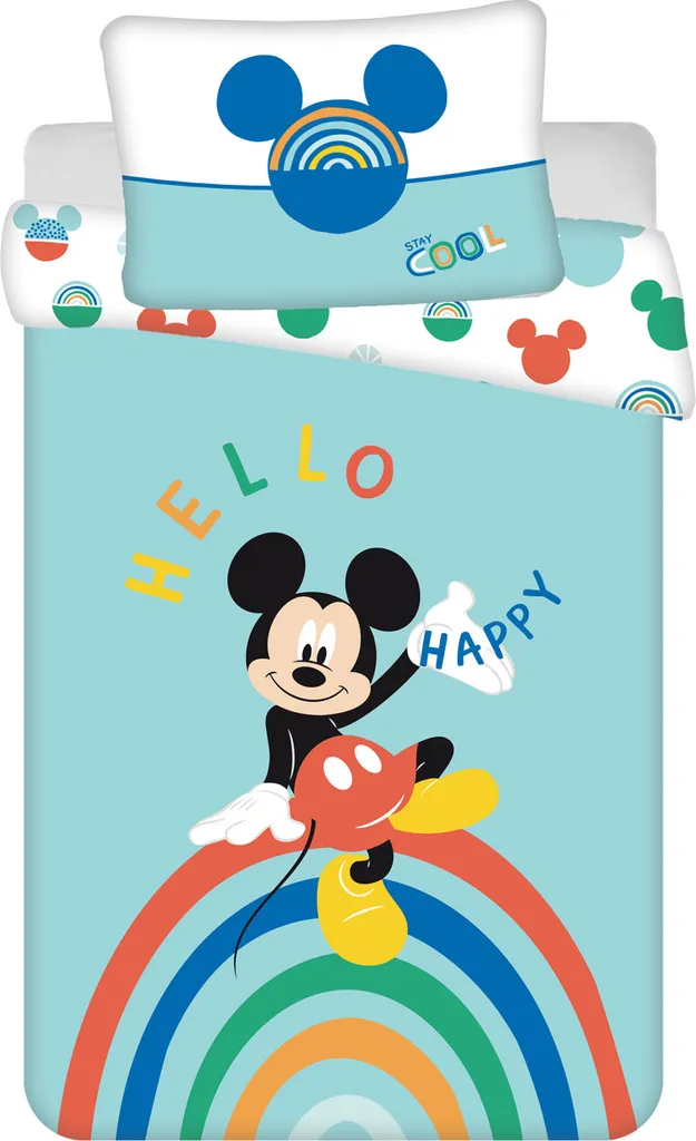Housse de couette Mickey Mouse pour tout-petits lit enfant 100x135 cm