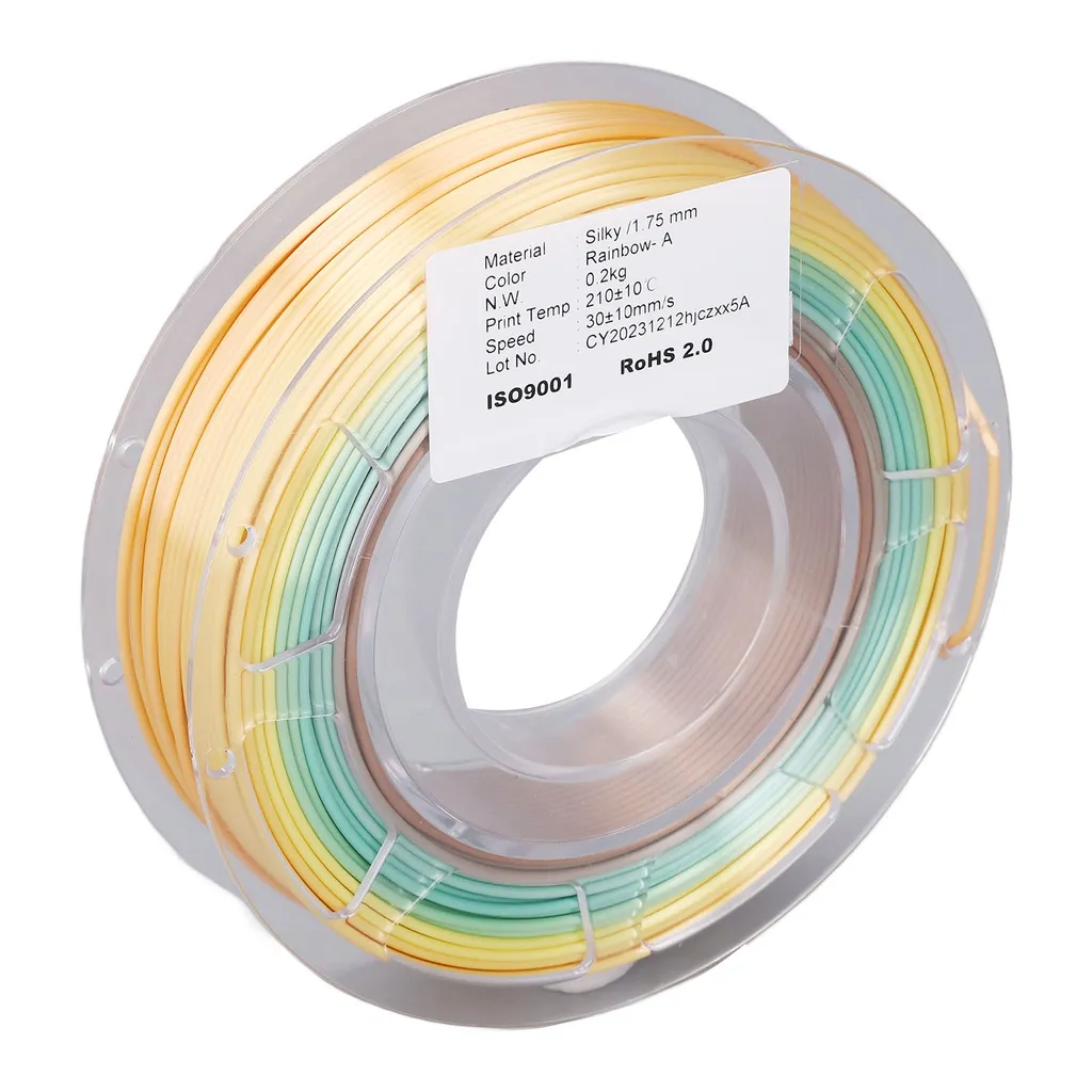 Filamento PLA, filamento PLA della stampante 3D, filamento PLA della stampante 3D 1,75 mm, bobina di filamento PLA della stampante 3D, filamento PLA della stampante 3D 200 g, pacchetto di filamento PLA della stampante 3D, filamento PLA lucido di seta, filamento PLA multicolore gradiente - 4