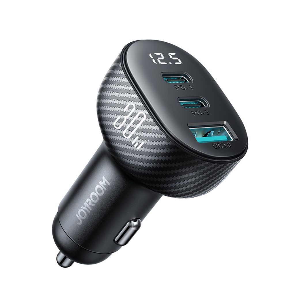 Autoladegerät mit Display 2x USB-C USB-A 30W schwarz