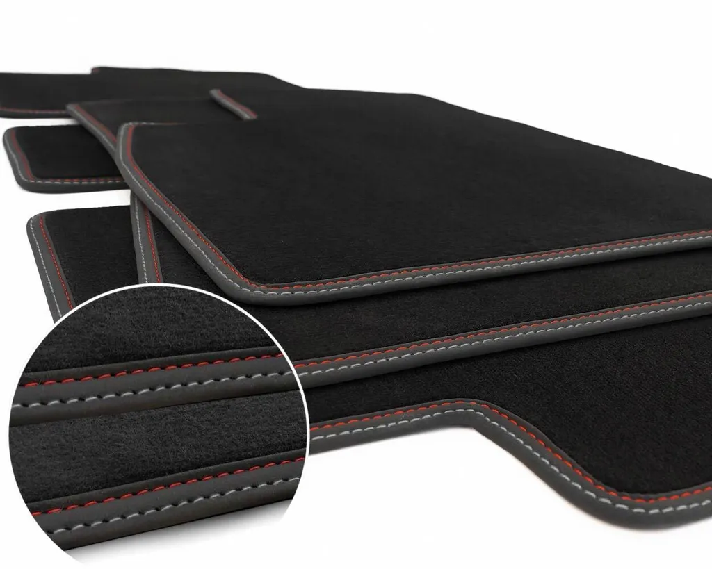 Set Tappetini Luxury Tesla Model 3 Velour - Finitura Doppia Cucitura