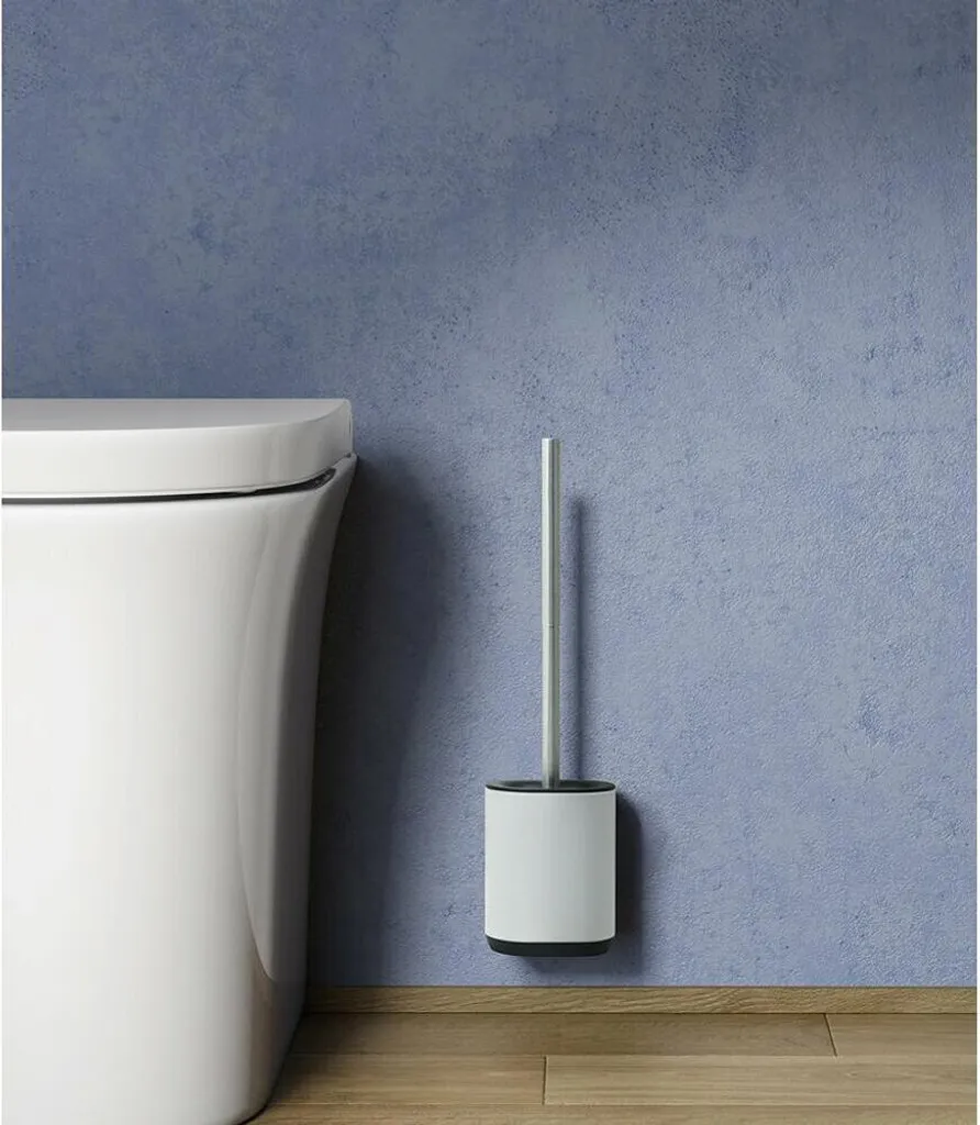Portascopino Silicone Bianco BIAGIO - Design Sospeso Salvaspazio Bagno