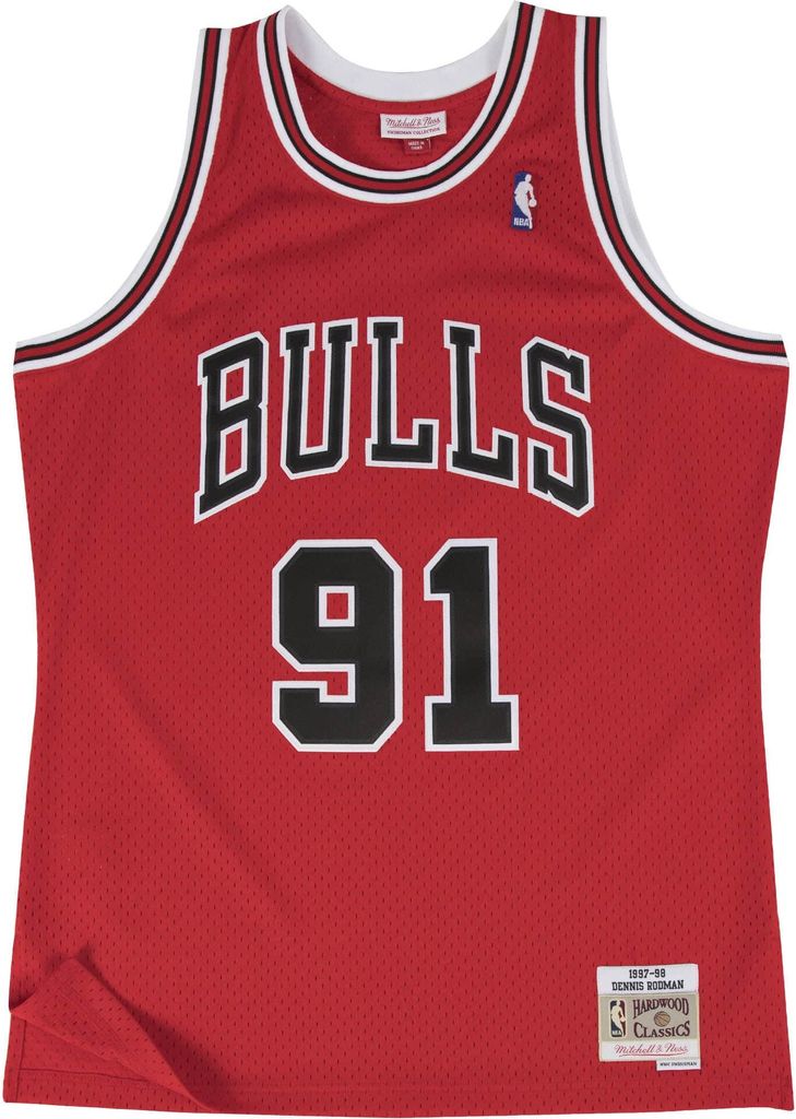 Mitchell & Ness Chicago Bulls NBA Dennis Rodman T-shirt M SMJYGS18154-CBUSCAR97DRD Pullunder Inny Größe: S,