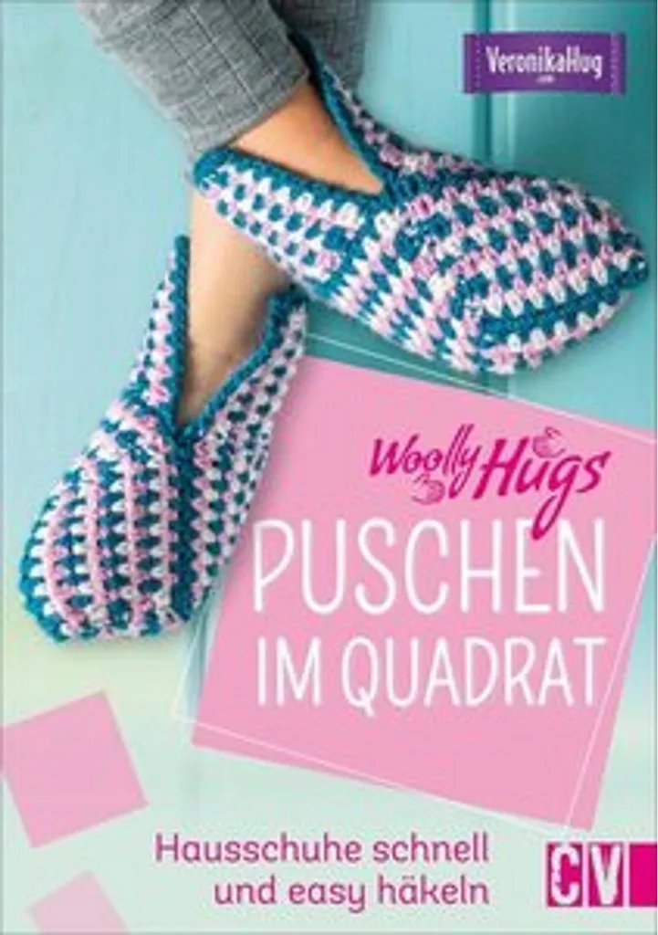 Woolly Hugs Puschen im Quadrat - Kit Tricot Chaussons Laine Créative