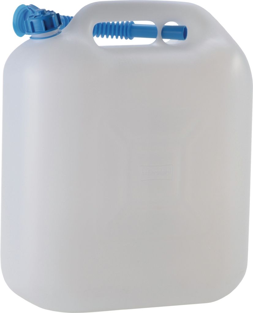 hünersdorff Wasserkanister ECO mit Auslaufrohr und unverlierbarer Deckelverschraubung, 22 L (mit Rohr), White