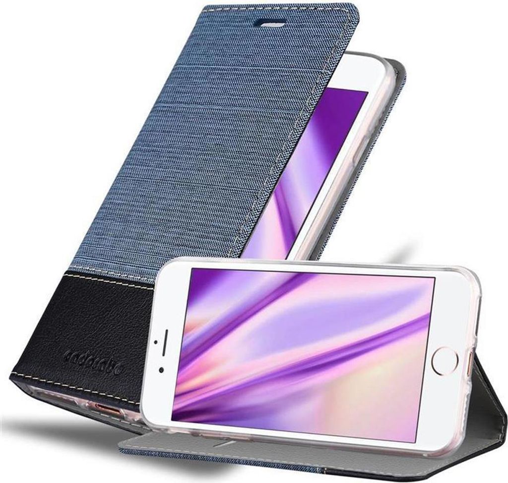 Cadorabo Hülle für Apple iPhone 7 / 7S / 8 / SE 2020 Schutzhülle in Blau Handy Hülle Etui Book Case Cover